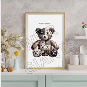 Louis Vuitton Teddy Bear 11x17 Art Print (Luxury Prints, Artwork, Home decor)